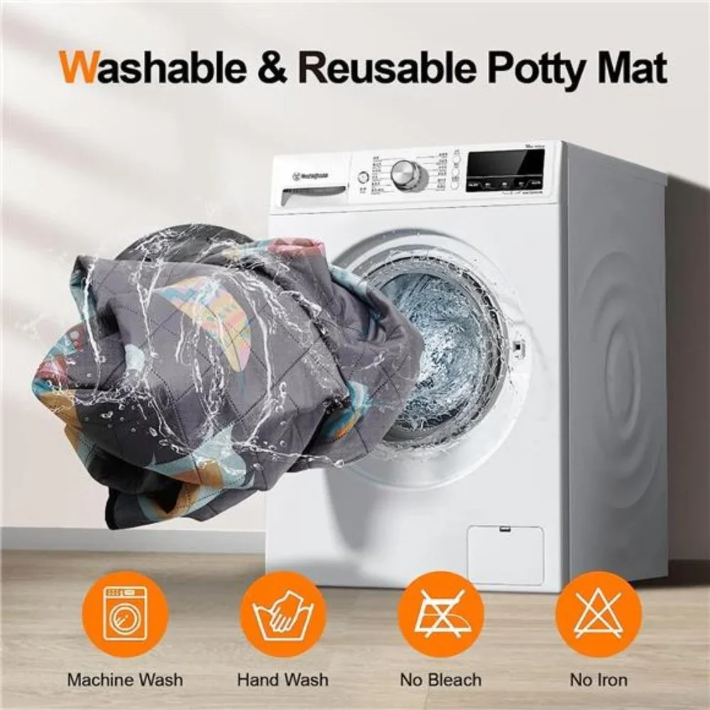 4 Pack Washable Pee Pads for Dog Ultra-Absorbent and Leak-Proof, Gray, 18x24